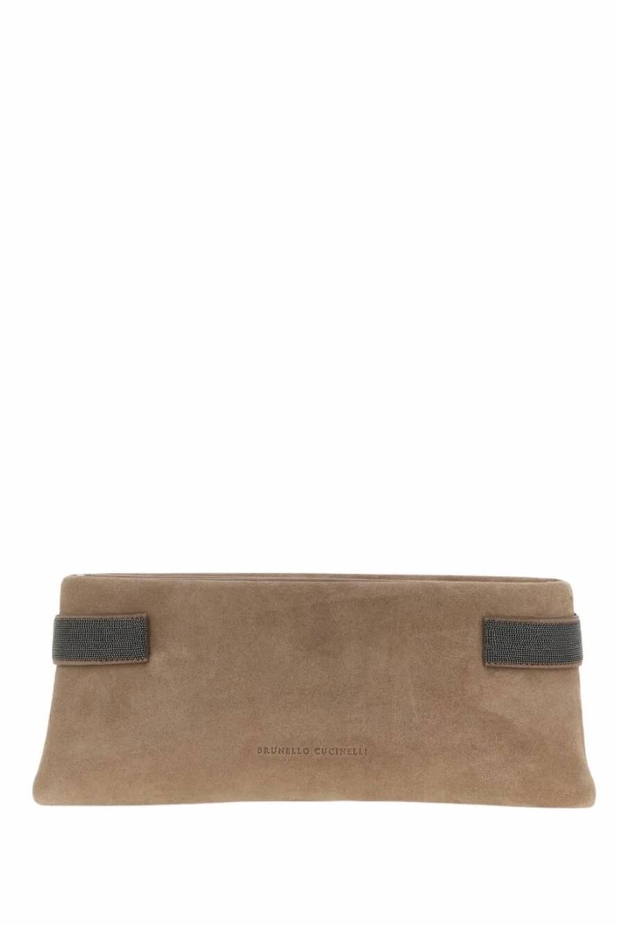 NEW BRUNELLO CUCINELLI women's side-insert essence clutch bag in beige